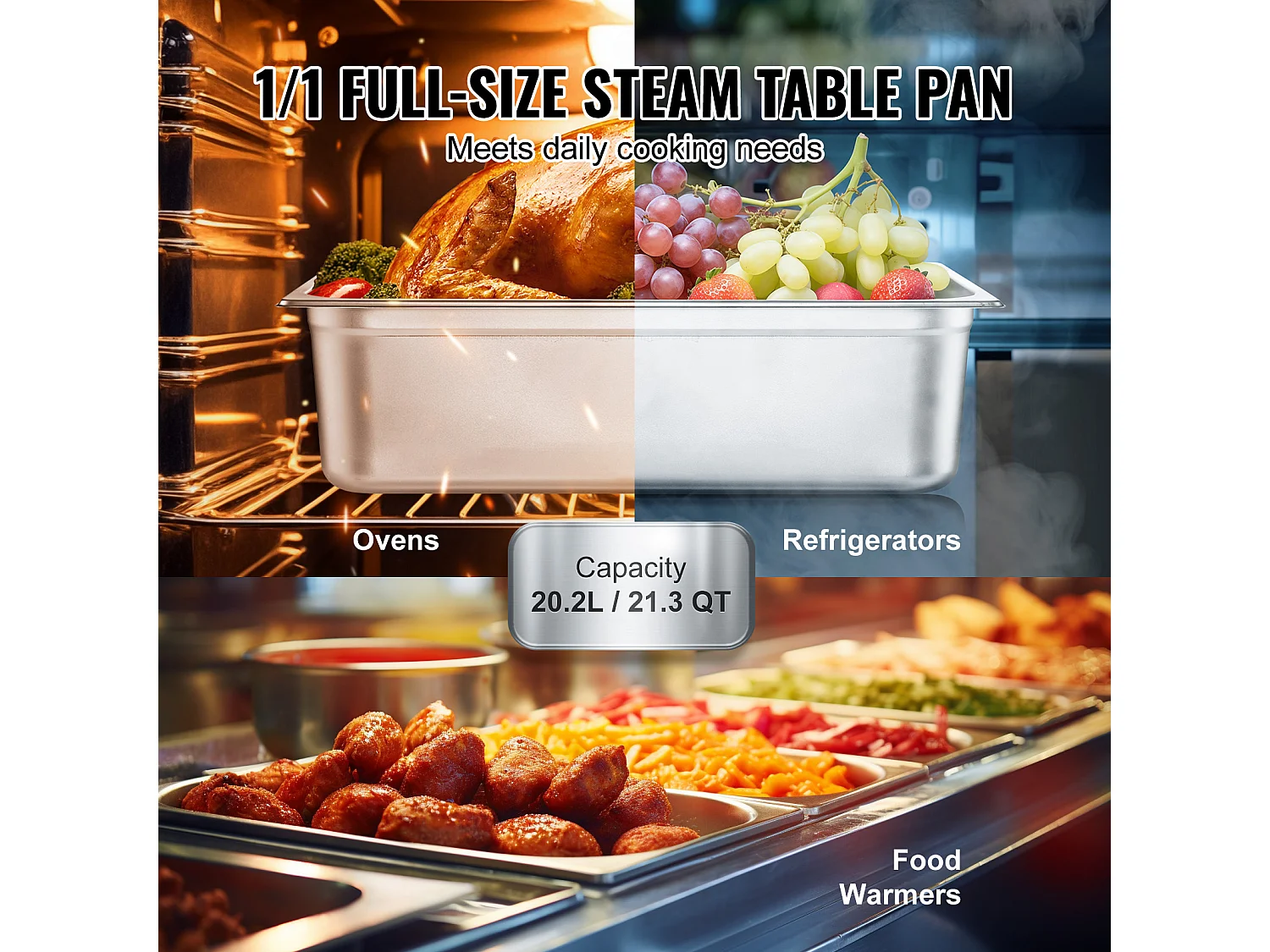 Piatto Piatto SucceBuy Pacchetto di 6 Pentole A Vapore di Dimensione Standard, in Acciaio Inossidabile, di 15.2 CM di Profondità