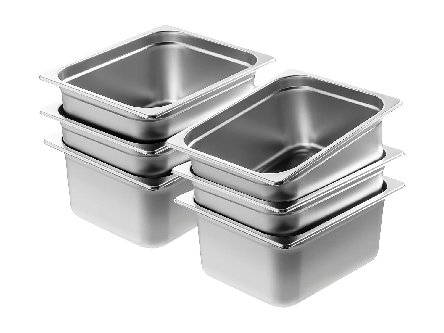 Assiette Plate SucceBuy Lot de 6 Casseroles D'Hôtel de Taille Moyenne, Casserole Profonde en Acier Inoxydable de 15CM pour Table à Vapeur