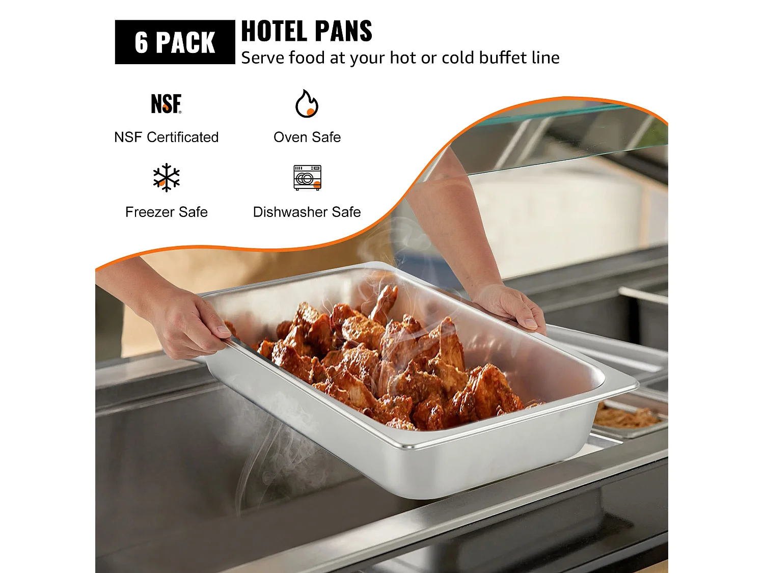 Assiette Plate SucceBuy Poêle à Vapeur en Acier Inoxydable de 10.2 CM de Profondeur, 13 L, Anti-Bourrage, Paquet de 6