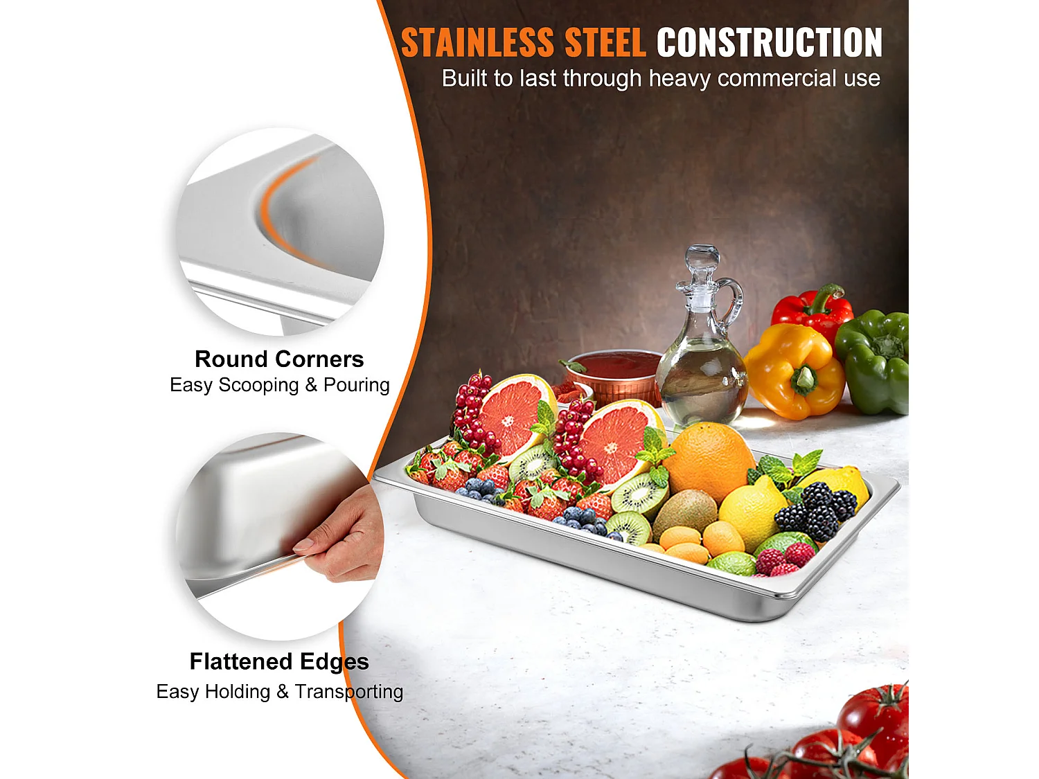 Assiette Plate SucceBuy Lot de 6 Casseroles à Vapeur Profondes de 6.5CM, Taille Standard, 8.5 L, en Acier Inoxydable, Anti-Bourrage