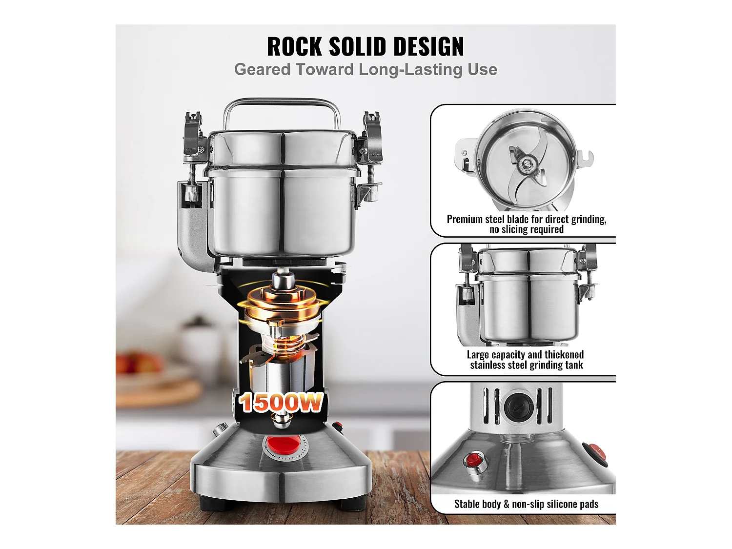 Molinillo SucceBuy Molino Eléctrico para Granos 300 g, Molino Comercial de Especias a Alta Velocidad