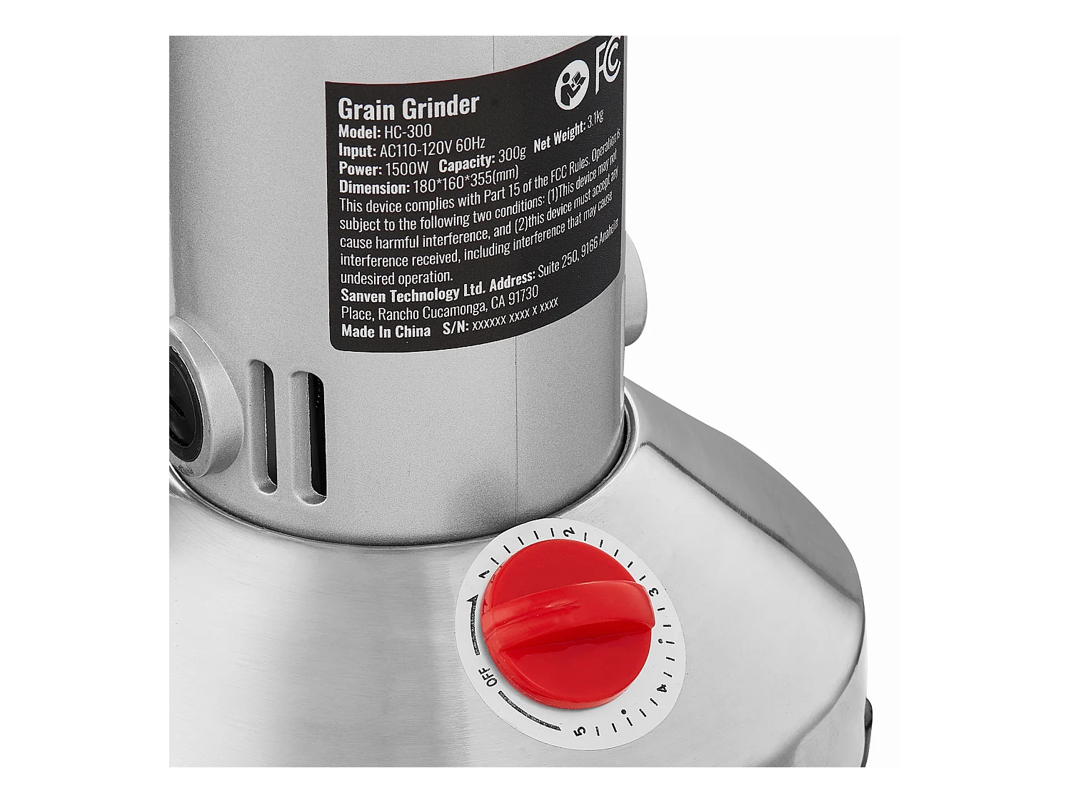 Molinillo SucceBuy Molino Eléctrico para Granos 300 g, Molino Comercial de Especias a Alta Velocidad