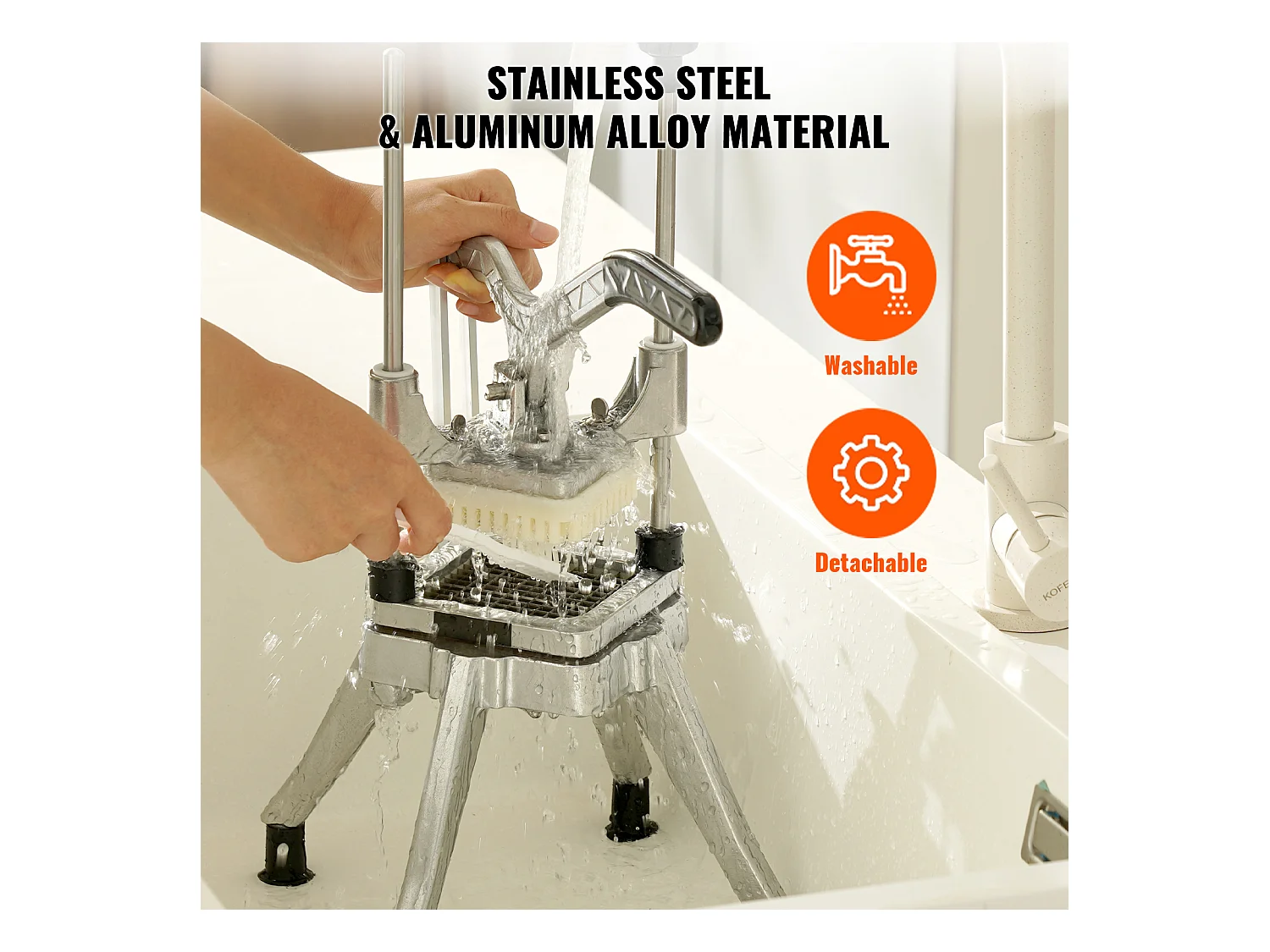 Coupe des Pommes de Terre, SucceBuy Coupe-légumes 0,64 cm, Trancheuse et Hachoir à Fruits Commerciaux