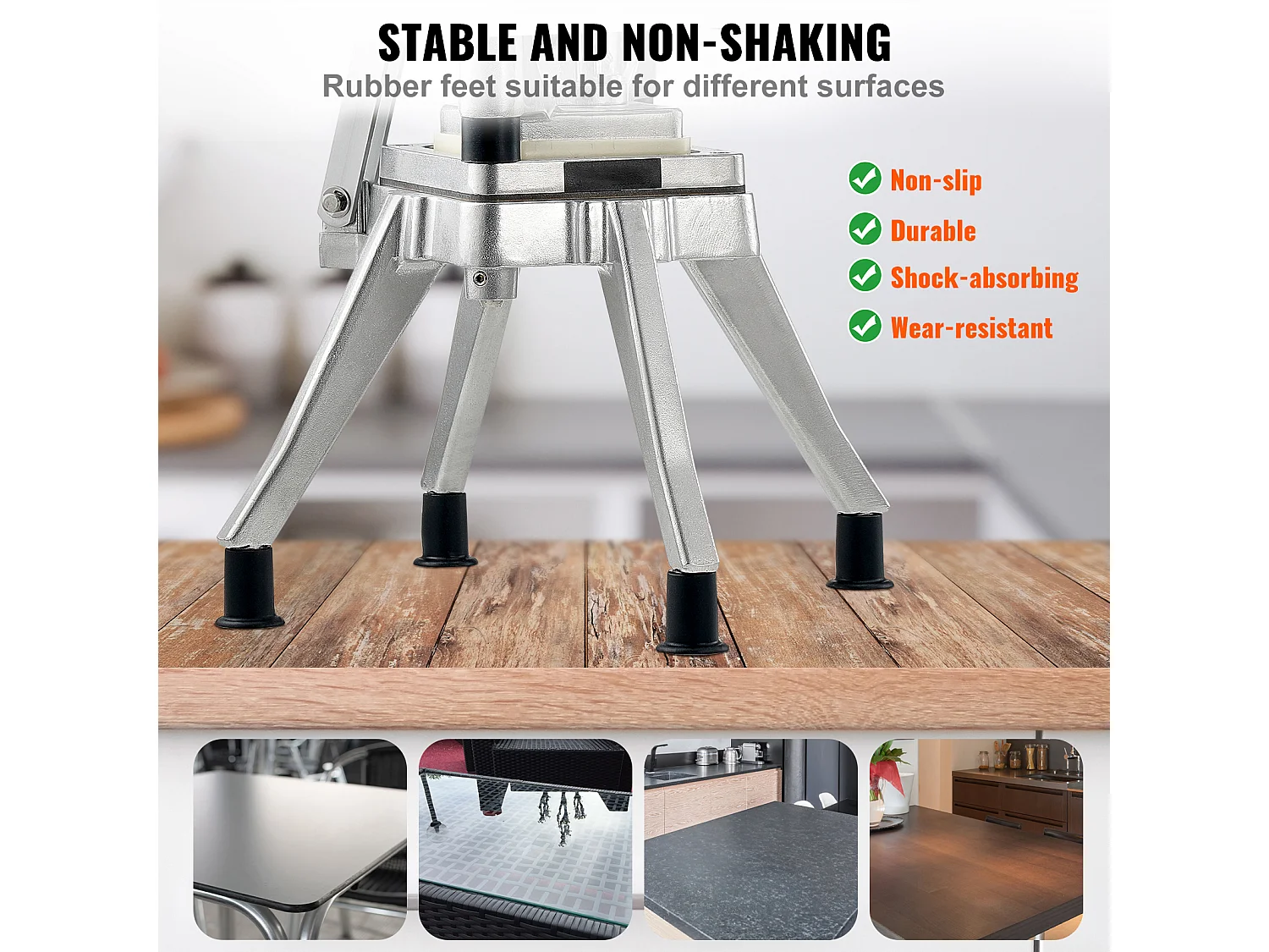 Coupe des Pommes de Terre, SucceBuy Coupe-légumes 0,64 cm, Trancheuse et Hachoir à Fruits Commerciaux