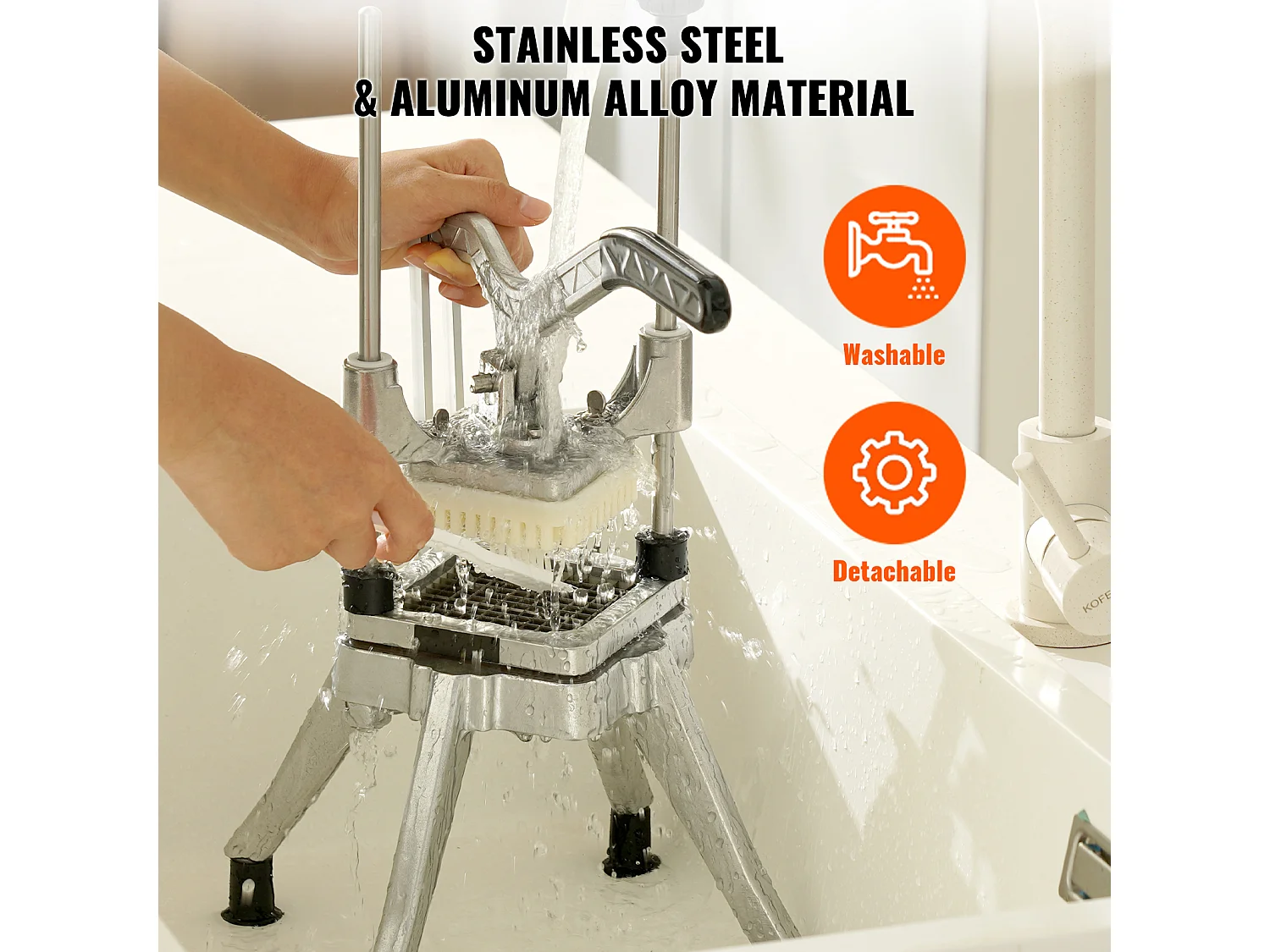 Coupe des Pommes de Terre, SucceBuy Coupe-légumes 0,64 cm, Trancheuse et Hachoir à Fruits Commerciaux