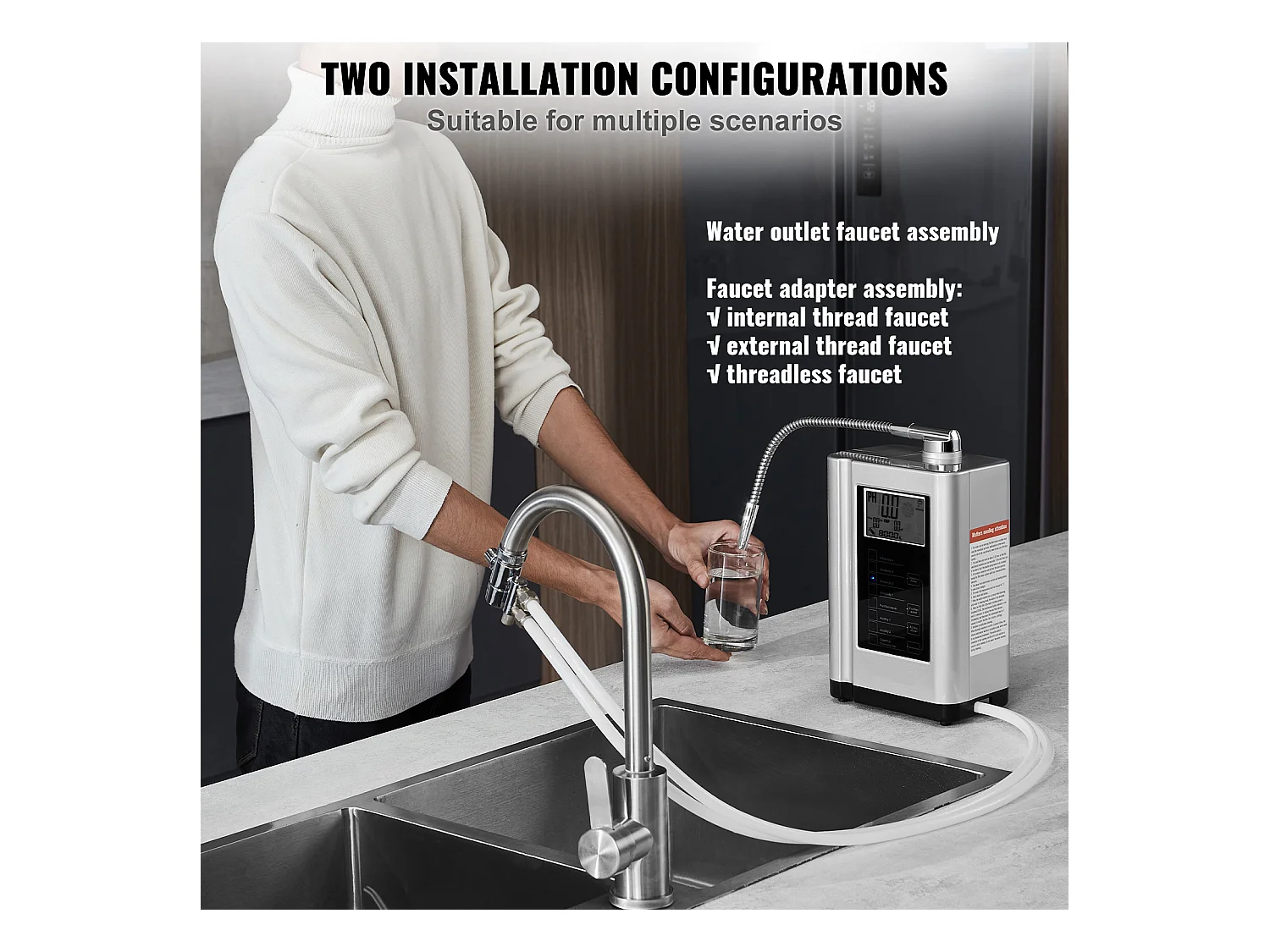 Purificateur d'Eau Alcaline SucceBuy - pH 3,5-10,5, Capacité 8000L, Nettoyage Automatique