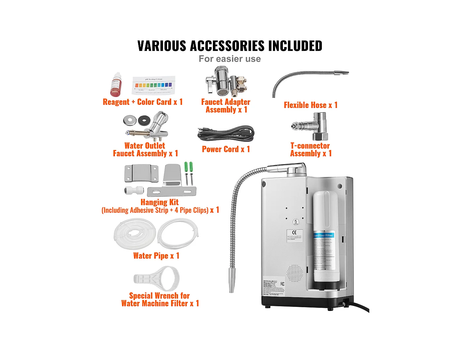 Purificateur d'Eau Alcaline SucceBuy - pH 3,5-10,5, Capacité 8000L, Nettoyage Automatique