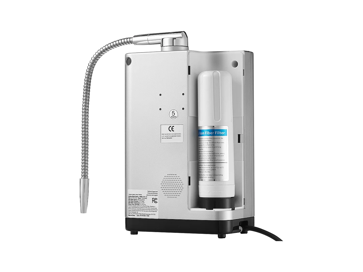 Purificateur d'Eau Alcaline SucceBuy - pH 3,5-10,5, Capacité 8000L, Nettoyage Automatique