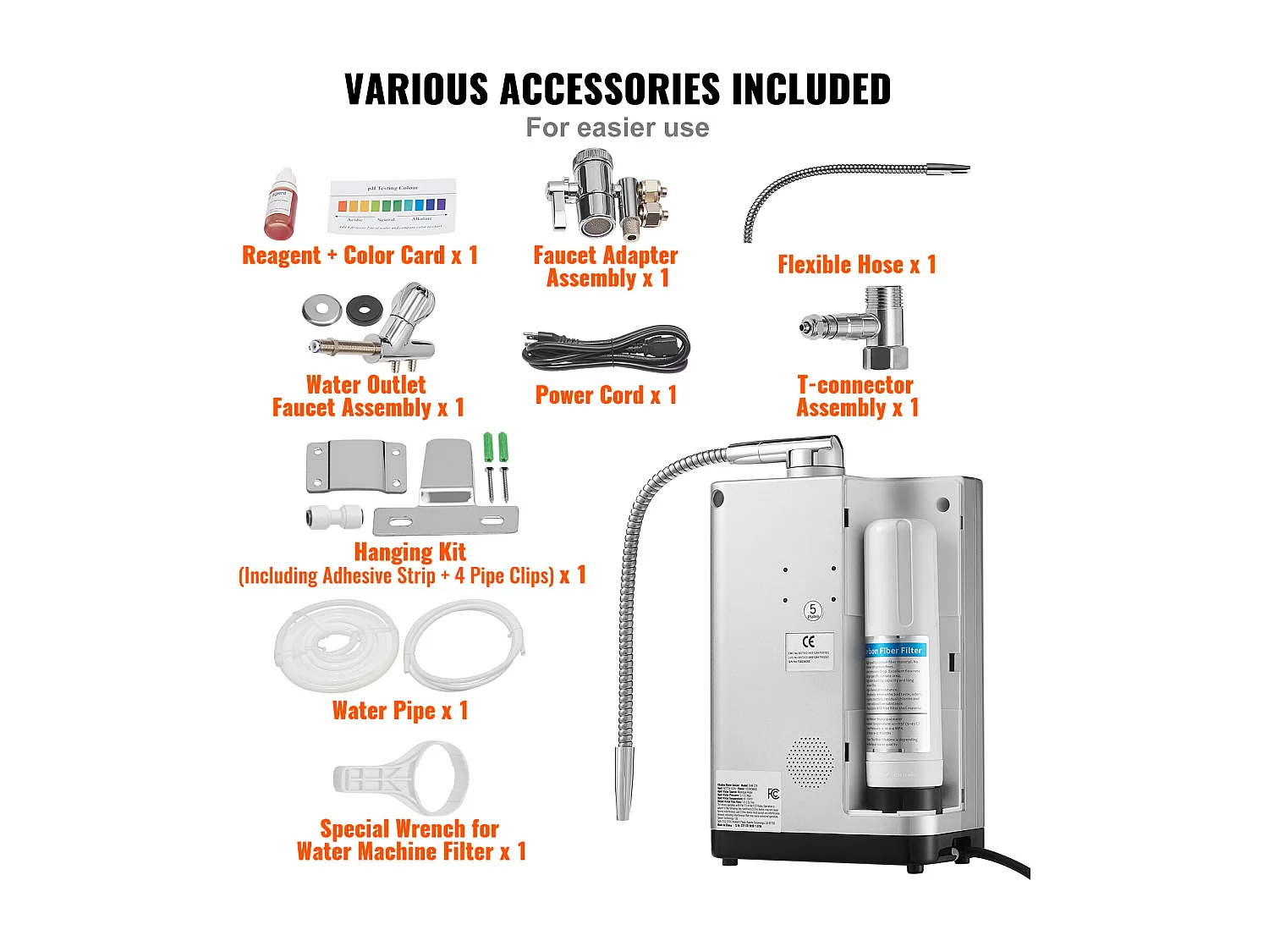 Purificateur d'Eau Alcaline SucceBuy - pH 3,5-10,5, Capacité 8000L, Nettoyage Automatique