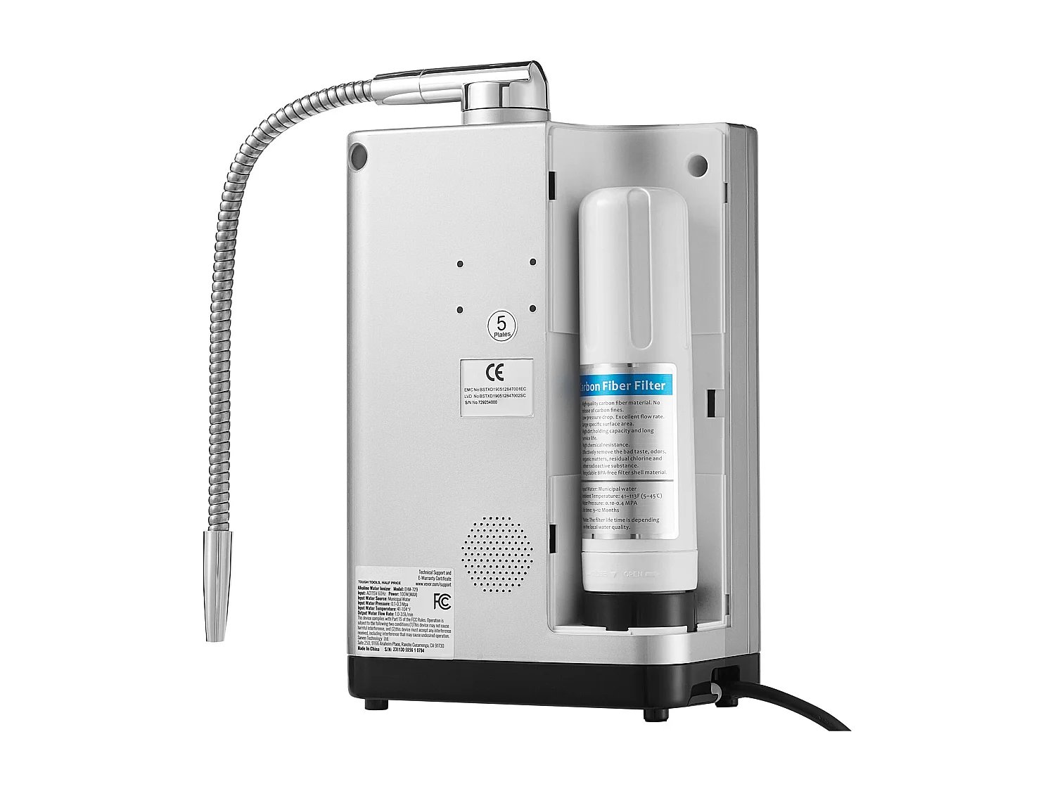 Purificateur d'Eau Alcaline SucceBuy - pH 3,5-10,5, Capacité 8000L, Nettoyage Automatique