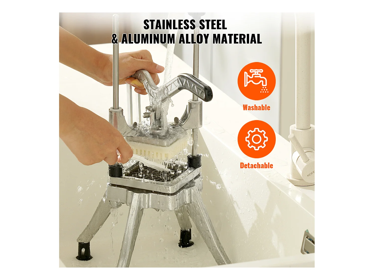 Cortador de Batatas, SucceBuy Cortador de Legumes Comercial, Cortador de Frutas e Alimentos de 1,3 cm, Picador