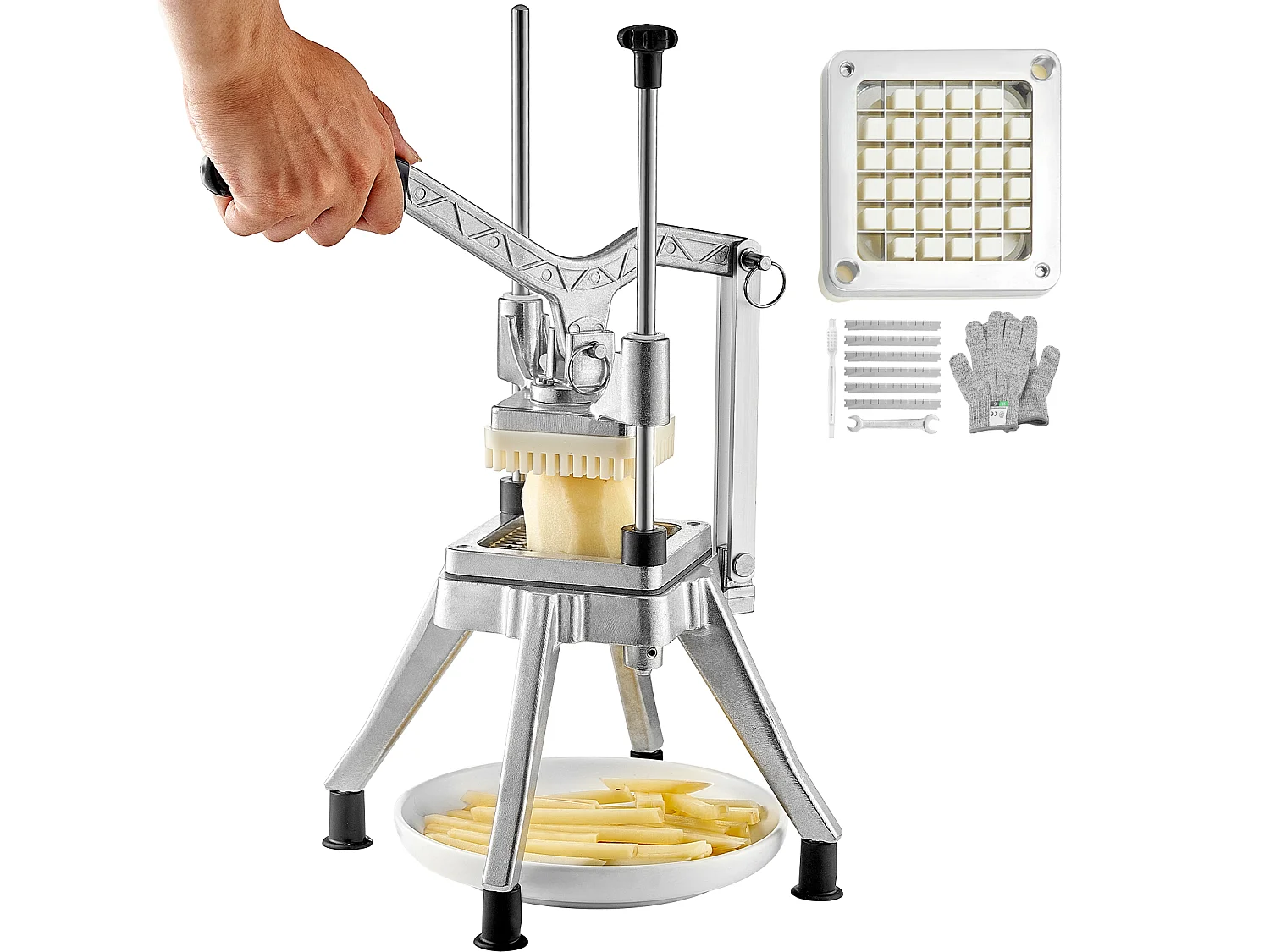 Coupe des Pommes de Terre, SucceBuy Coupe-légumes Commercial, Coupe-fruits et Aliments de 1,3 cm, Hachoir