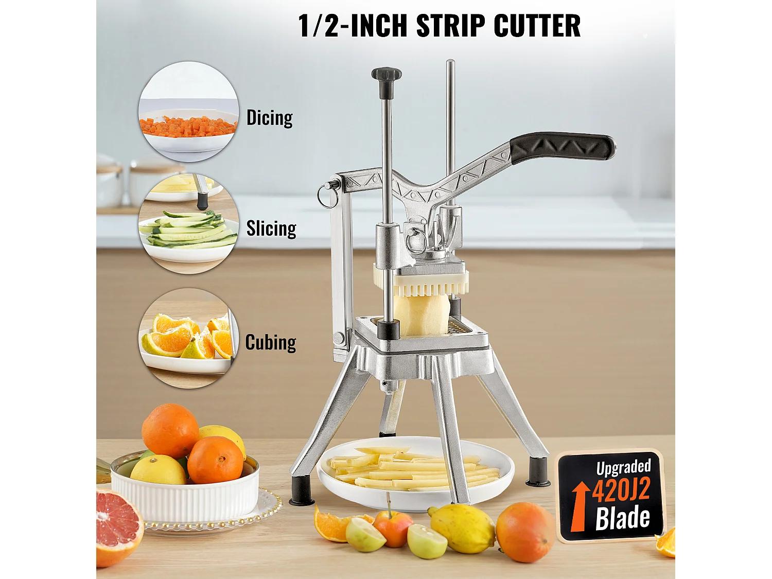 Coupe des Pommes de Terre, SucceBuy Coupe-légumes Commercial, Coupe-fruits et Aliments de 1,3 cm, Hachoir