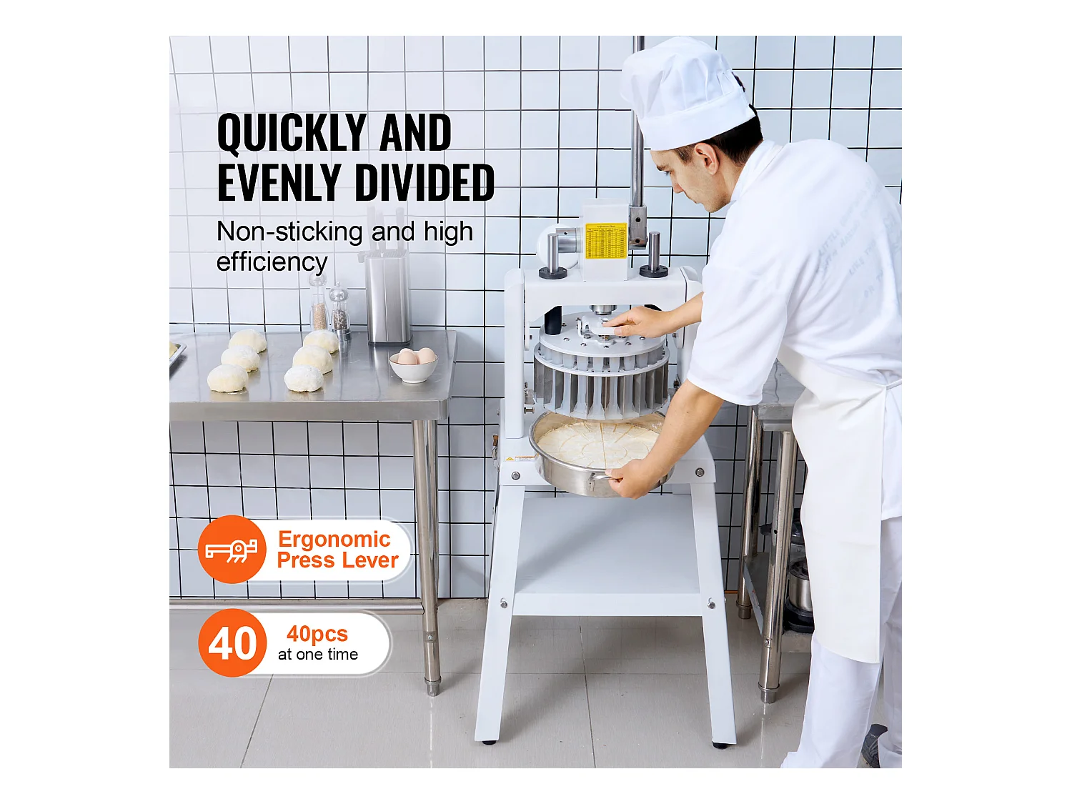 Diviseuse de Pâte Manuel SucceBuy 40 Pièces, Machine à Pain en Acier Inoxydable, pour Boulangerie, Restaurant, Commercial