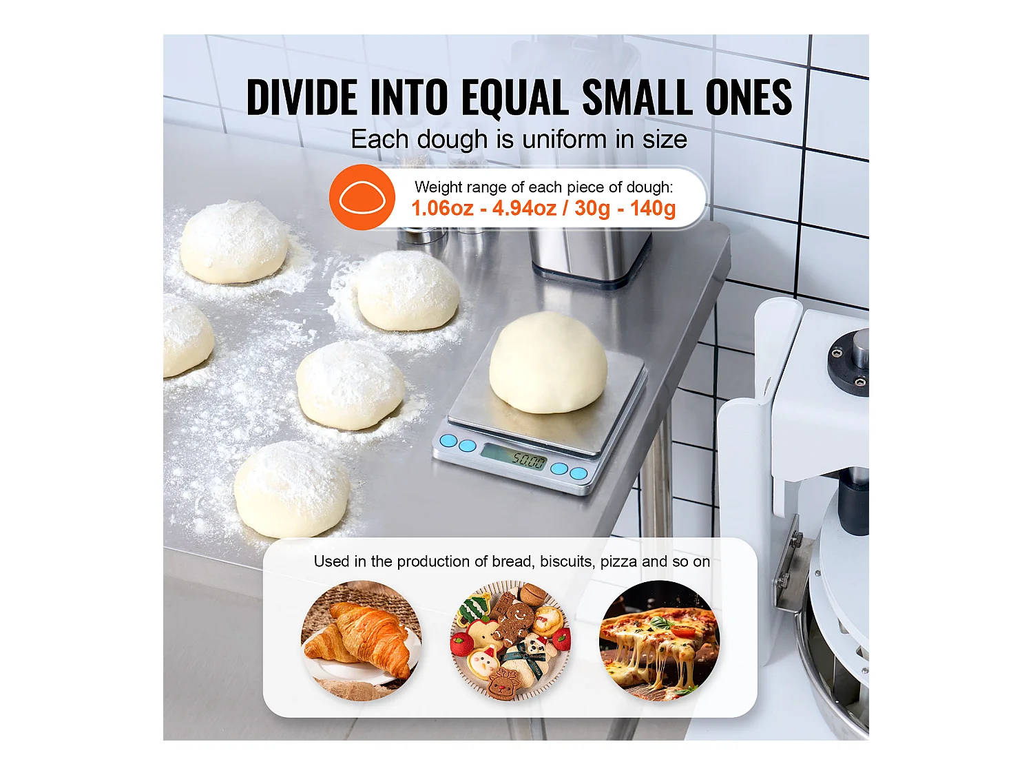 Diviseuse de Pâte Manuel SucceBuy 40 Pièces, Machine à Pain en Acier Inoxydable, pour Boulangerie, Restaurant, Commercial