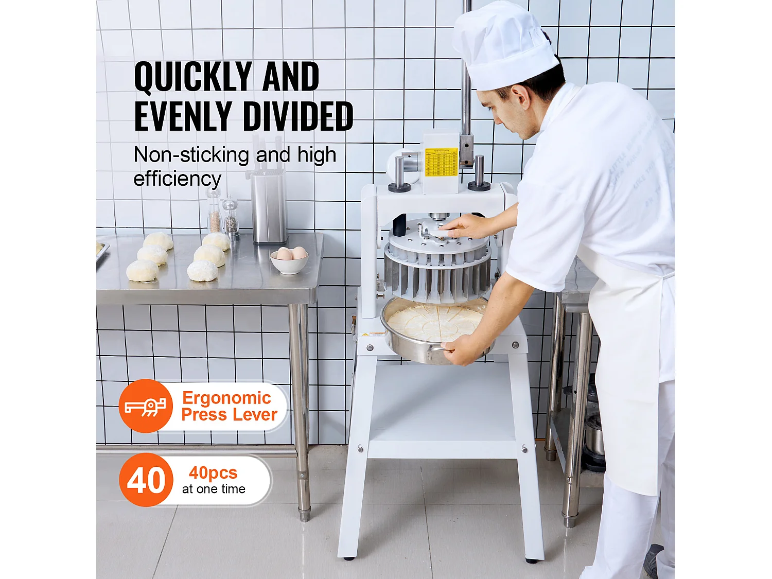 Diviseuse de Pâte Manuel SucceBuy 40 Pièces, Machine à Pain en Acier Inoxydable, pour Boulangerie, Restaurant, Commercial