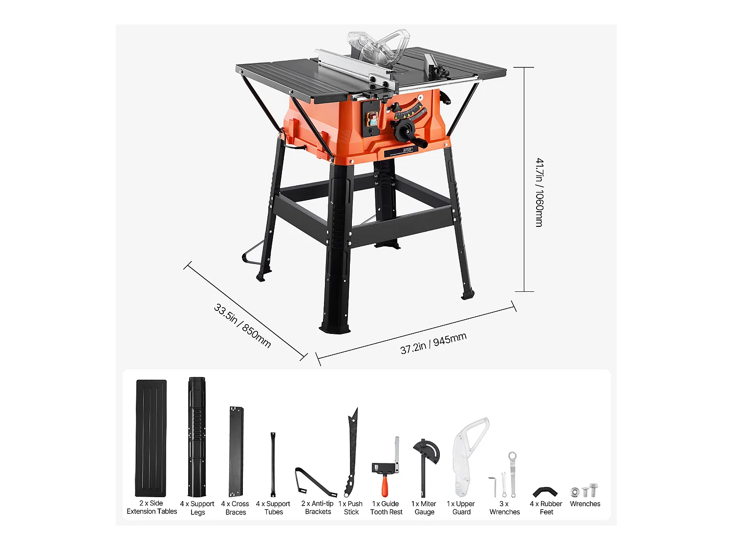 Tarcza do Stolu SucceBuy z Wsparciem, Tarcza do Stolu z Kompaktowym Przenośnym Wsparciem, 254 mm, 1800 W, Przenośna, do Produkcji Mebli Stolarstwo