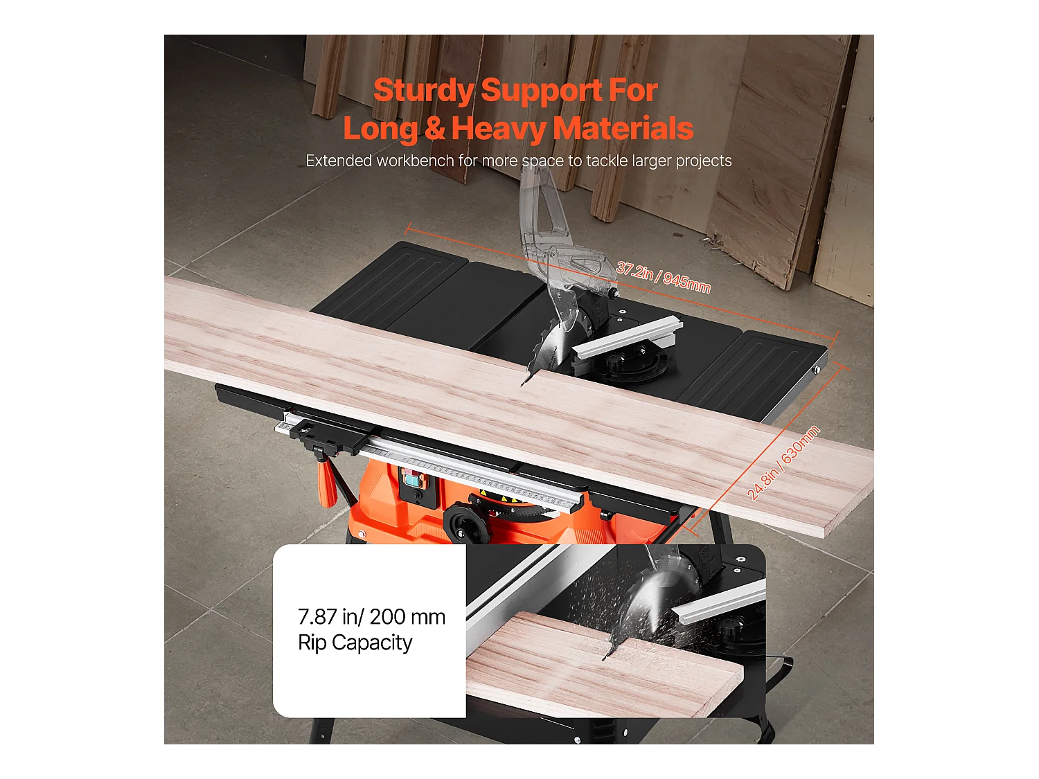 Tarcza do Stolu SucceBuy z Wsparciem, Tarcza do Stolu z Kompaktowym Przenośnym Wsparciem, 254 mm, 1800 W, Przenośna, do Produkcji Mebli Stolarstwo