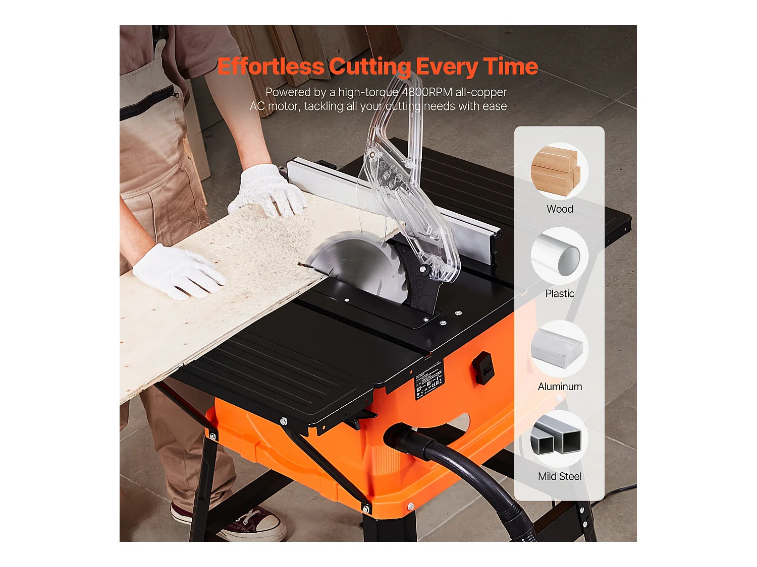 Tarcza do Stolu SucceBuy z Wsparciem, Tarcza do Stolu z Kompaktowym Przenośnym Wsparciem, 254 mm, 1800 W, Przenośna, do Produkcji Mebli Stolarstwo