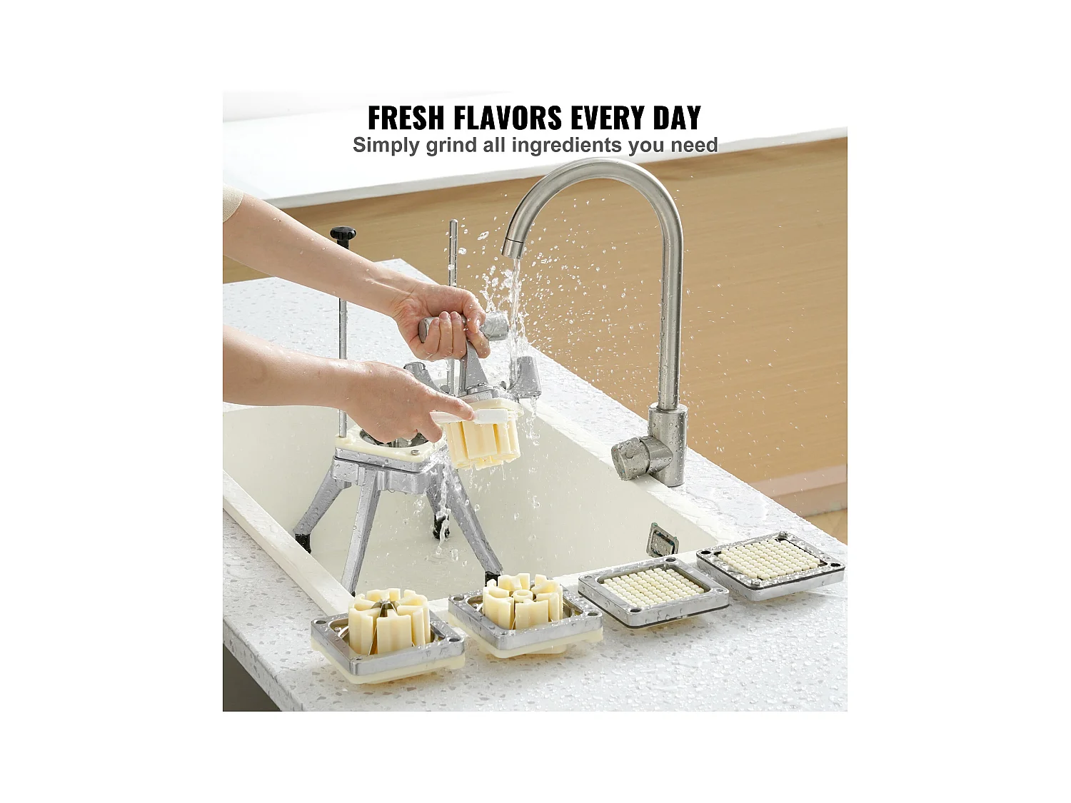 Coupe des Pommes de Terre, SucceBuy Coupe-pommes de Terre, Coupe-légumes et Fruits Commerciaux avec 4 Lames et Plateau