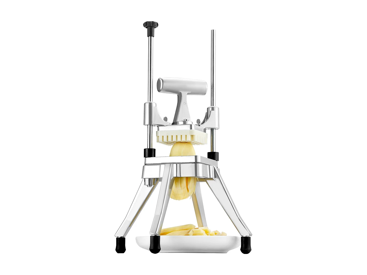 Coupe des Pommes de Terre, SucceBuy Coupe-pommes de Terre, Coupe-légumes et Fruits Commerciaux avec 4 Lames et Plateau