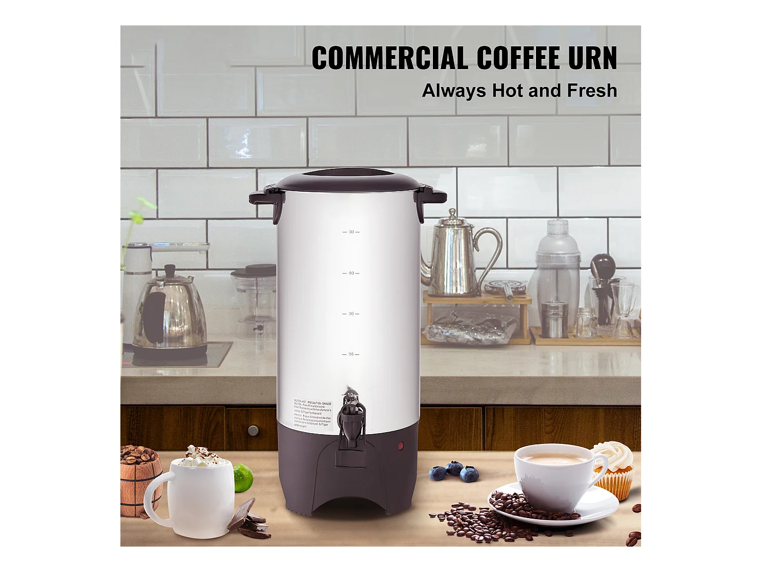 Café Distributeur SucceBuy, Distributeur d’Infusion Rapide en Acier Inoxydable de 50 Tasses