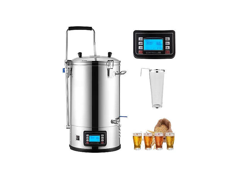 Cuve de Brassage SucceBuy | Système de Brassage de Bière Tout-en-Un Pot avec Pompe de Circulation 30 L