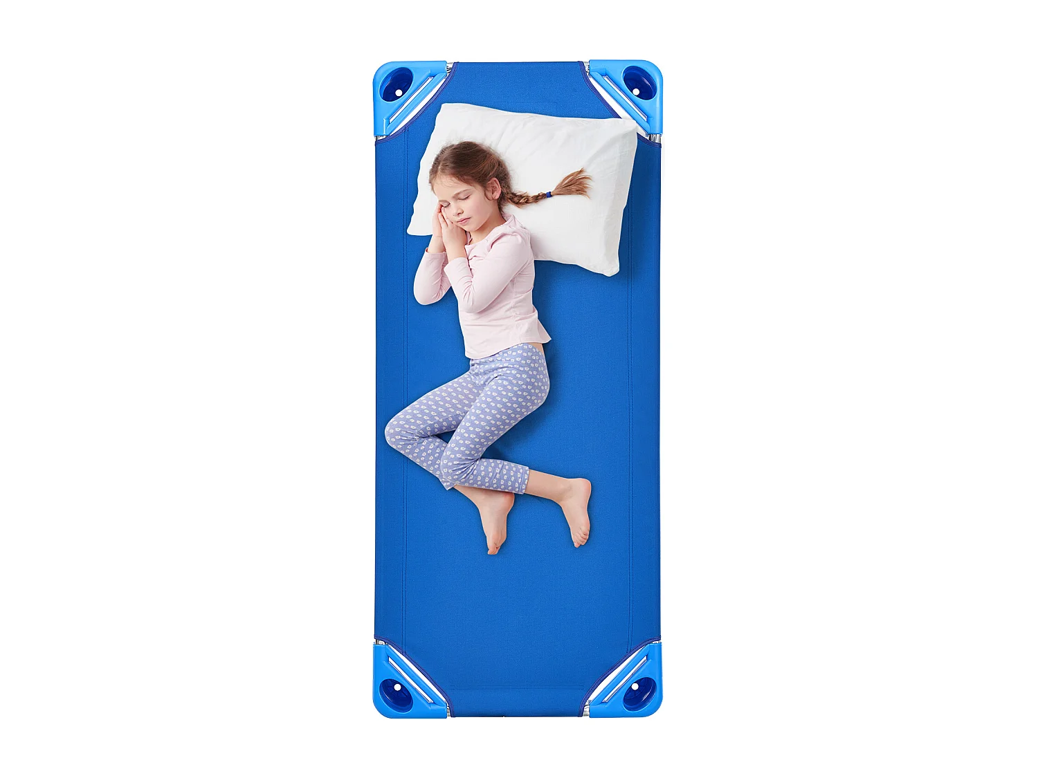 Lot de 4 Lits Empilables, SucceBuy Lit pour Enfant Empilable SucceBuy 132 x 58 CM pour Enfants (lot de 4), Bleu