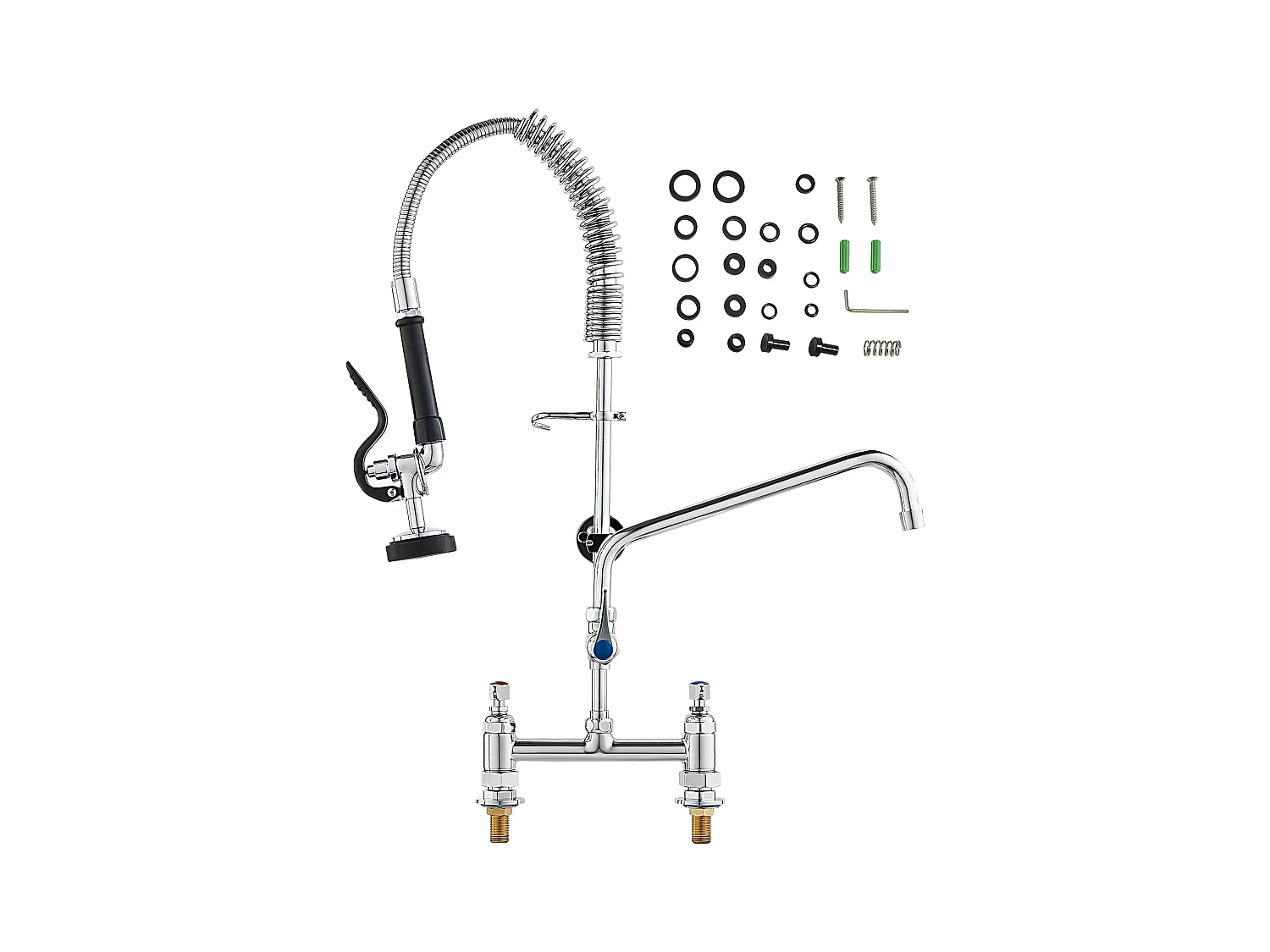 Robinet de Cuisine, SucceBuy Robinet d'Évier de Cuisine Commercial avec Pulvérisateur de Pré-rinçage, Hauteur de 66 cm