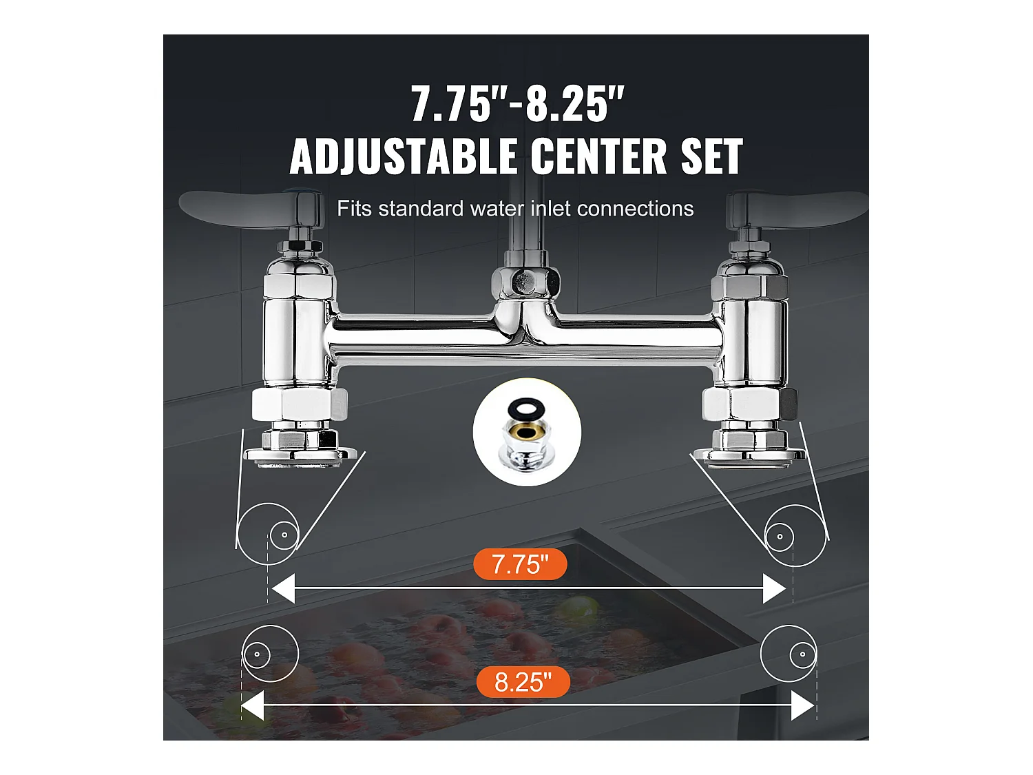 Keukenkraan, SucceBuy Commerciële Keukenkraan met Voorspoelsproeier, 66 cm Hoog