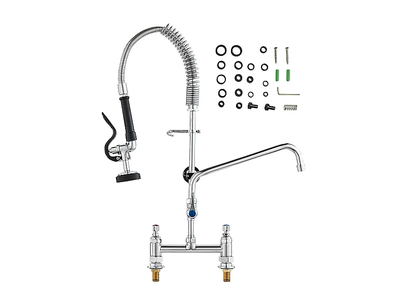 Robinet de Cuisine, SucceBuy Robinet d'Évier de Cuisine Commercial avec Pulvérisateur de Pré-rinçage, Hauteur de 66 cm