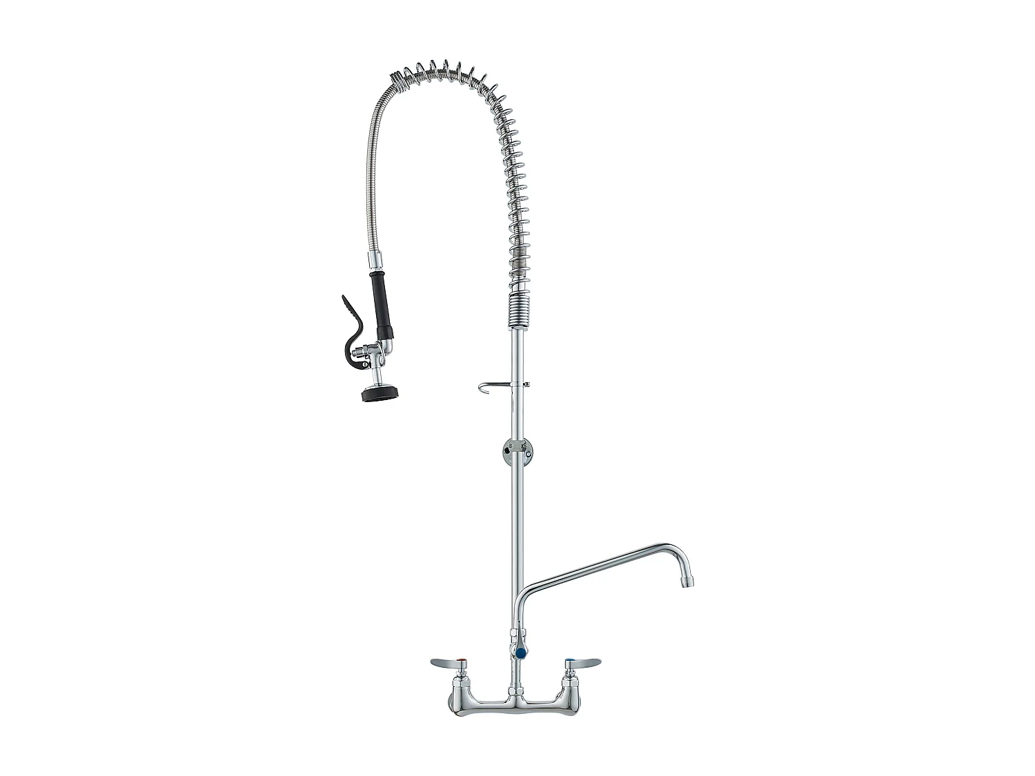 Bateria Kuchenna, SucceBuy Komercyjna Bateria Ścienna do Zlewu Kuchennego ze Spryskiwaczem do Wstępnego Płukania, Wysokość 120 cm