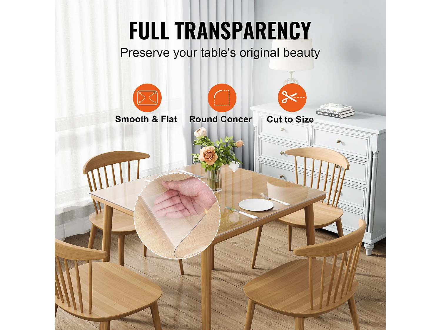 Mantel SucceBuy Protetor de Mesa em PVC 30 X 30 CM, Protetor de Escritório em Plástico Transparente 0.15CM de Espessura