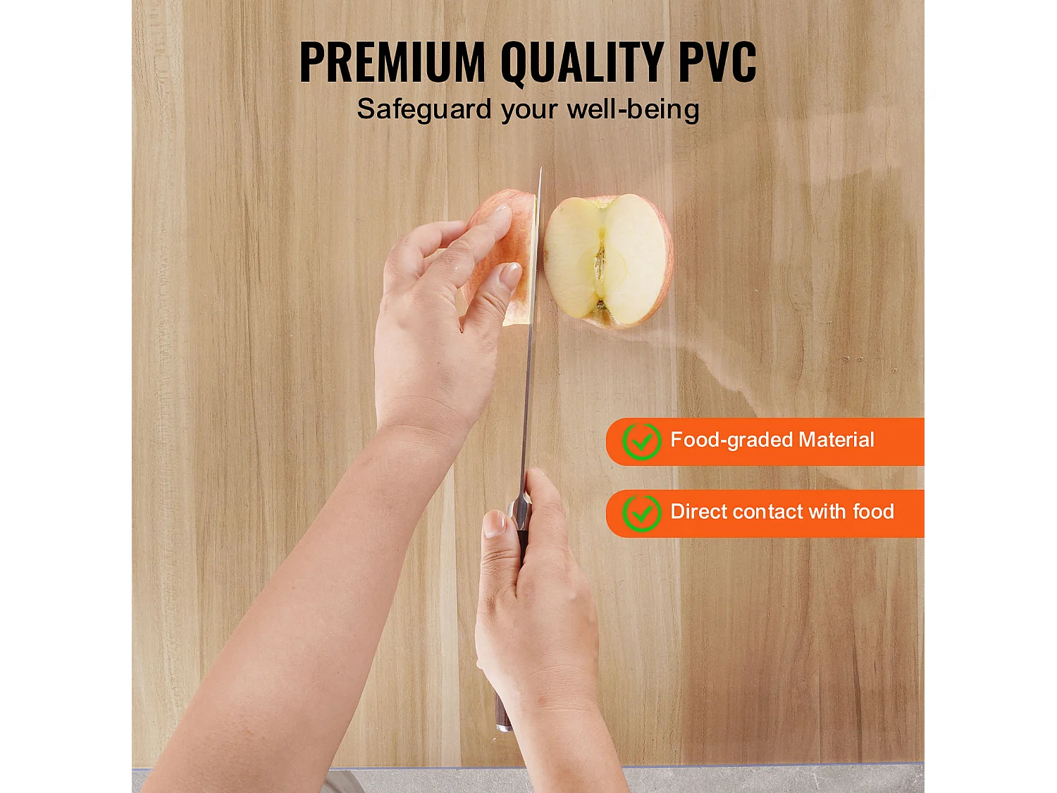 Nappe SucceBuy Protecteur de Table en PVC 107X152 CM, Protecteur de Bureau en Plastique Transparent 0.2CM D'Épaisseur