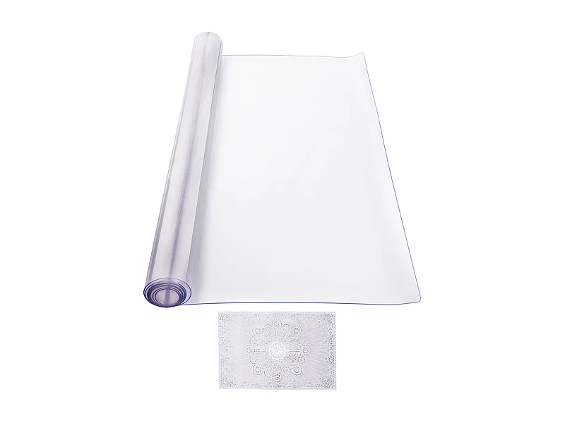 Stolik SucceBuy Ochraniacz Stołu z PVC 107X183 CM, Transparentny Ochraniacz Piszacek z Plastyku 0.2CM Grubości