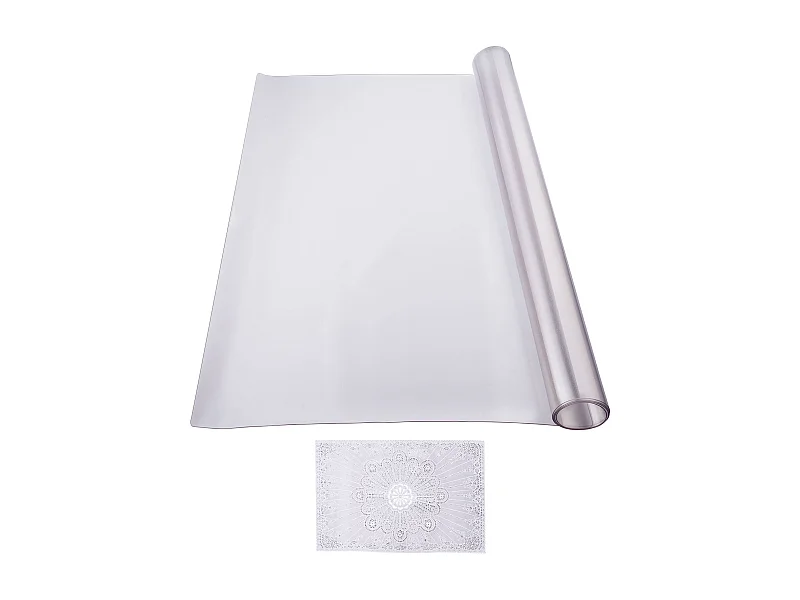 Nappe SucceBuy Protection de Table en PVC, 91 X 152 CM, Tapis de Bureau en Plastique Givré, 0.15CM D'Épaisseur