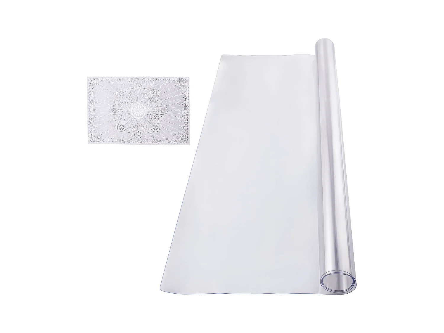 Nappe SucceBuy Protecteur de Table en PVC 122X122 CM, Protecteur de Bureau en Plastique Transparent 0.15CM D'Épaisseur