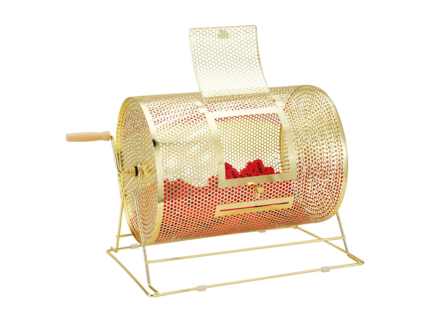 Tambour de Tombola en Laiton Plaqué SucceBuy, Peut Contenir 5 000 Billets/200 Boules de Bingo