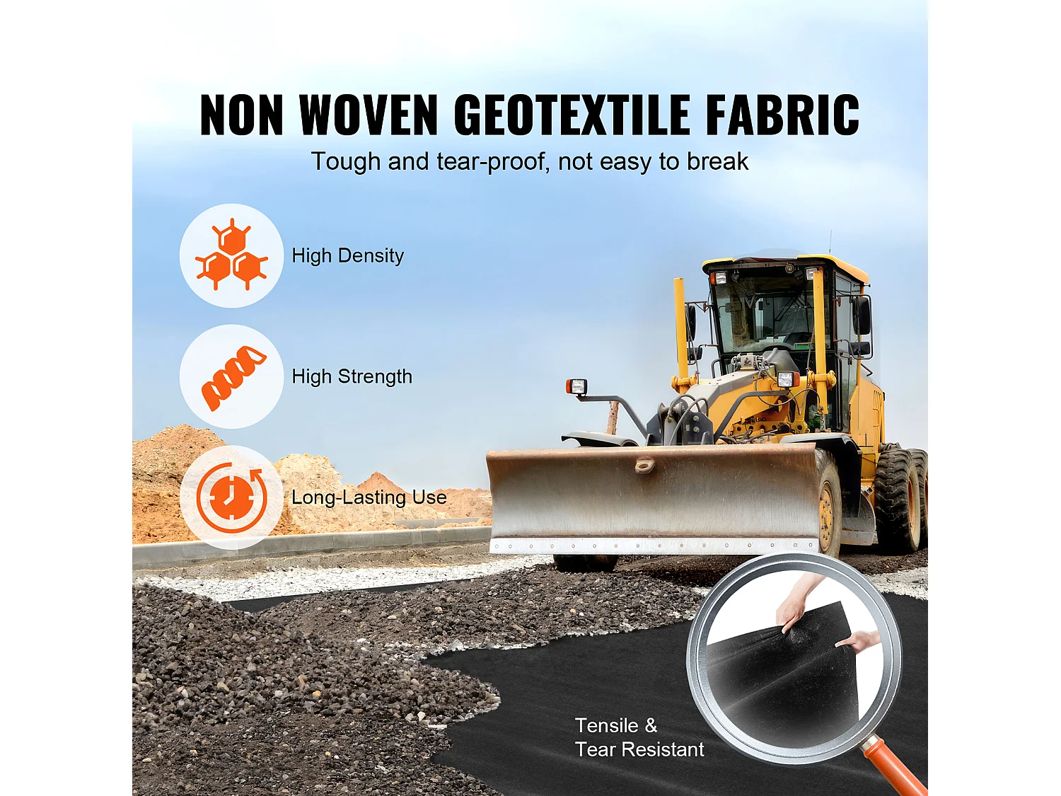 Onkruidwerende Stof, SucceBuy Non-Woven Geotextiel 460x610 cm, 4OZ Grondbedekker Onkruidwerende Stof