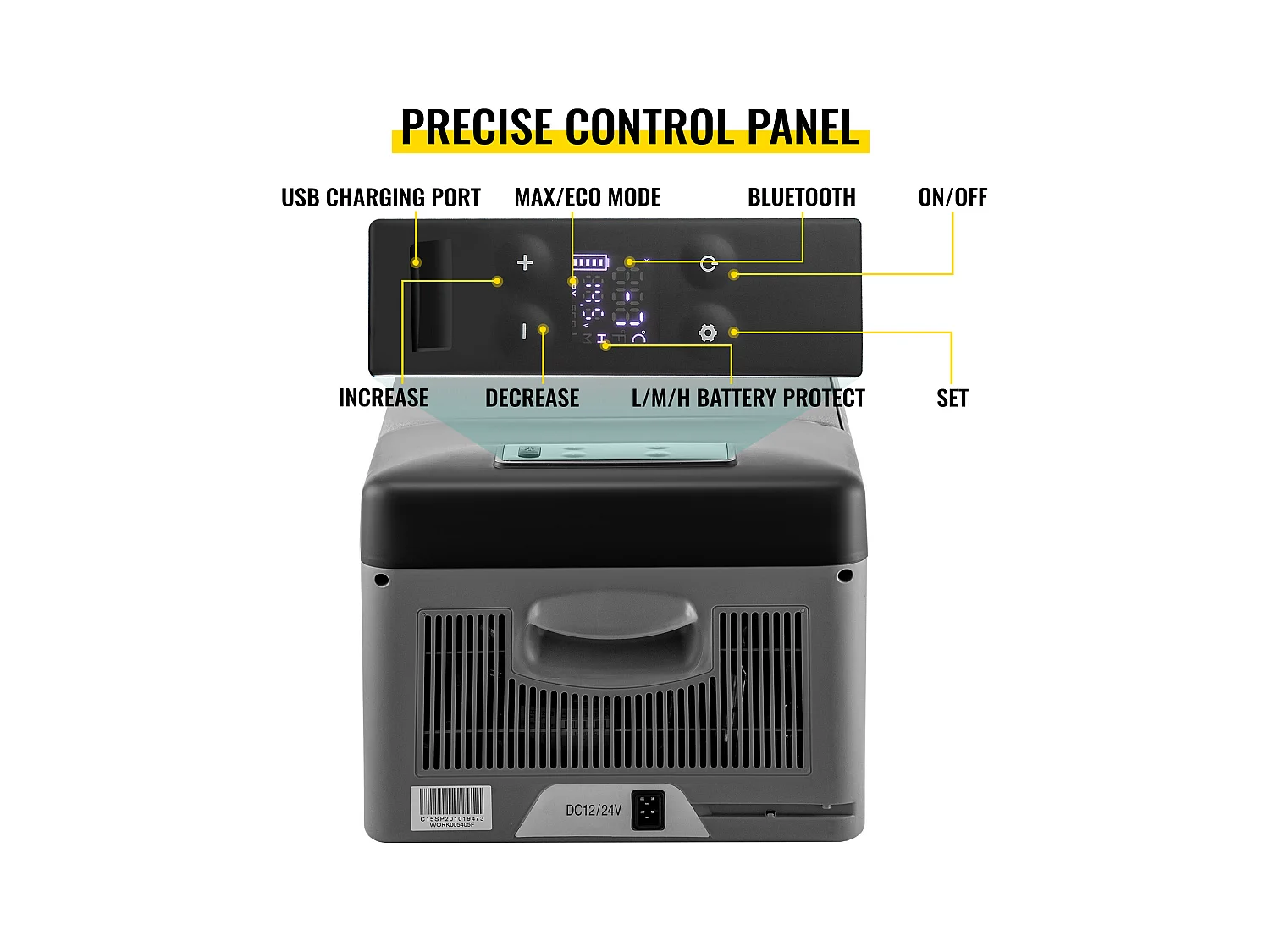 Réfrigérateur de Voiture Portable SucceBuy 15L 12V/24V Réfrigérateur Congélateur de Camping