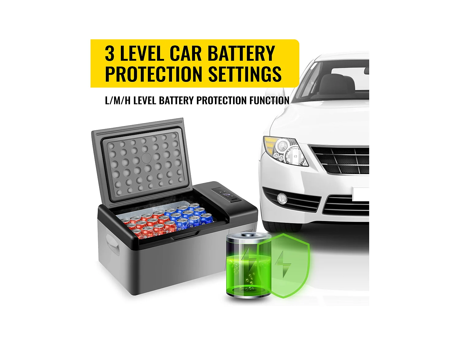 Réfrigérateur de Voiture Portable SucceBuy 15L 12V/24V Réfrigérateur Congélateur de Camping