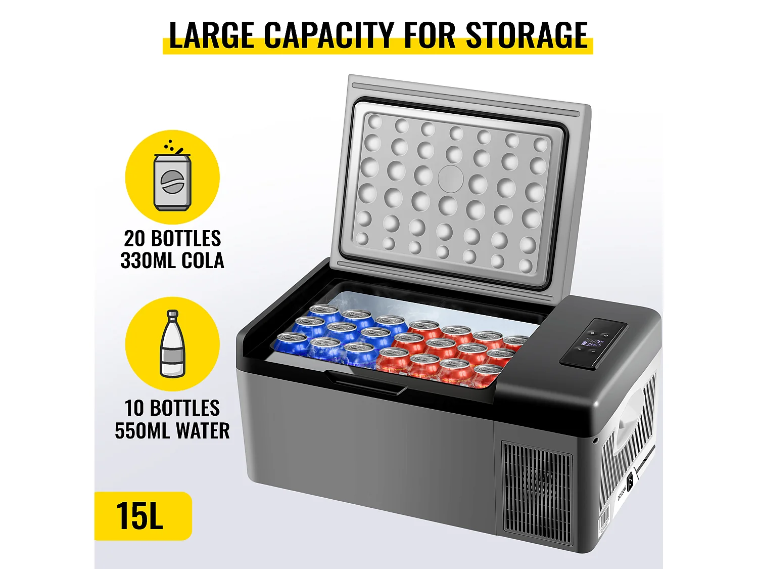 Réfrigérateur de Voiture Portable SucceBuy 15L 12V/24V Réfrigérateur Congélateur de Camping