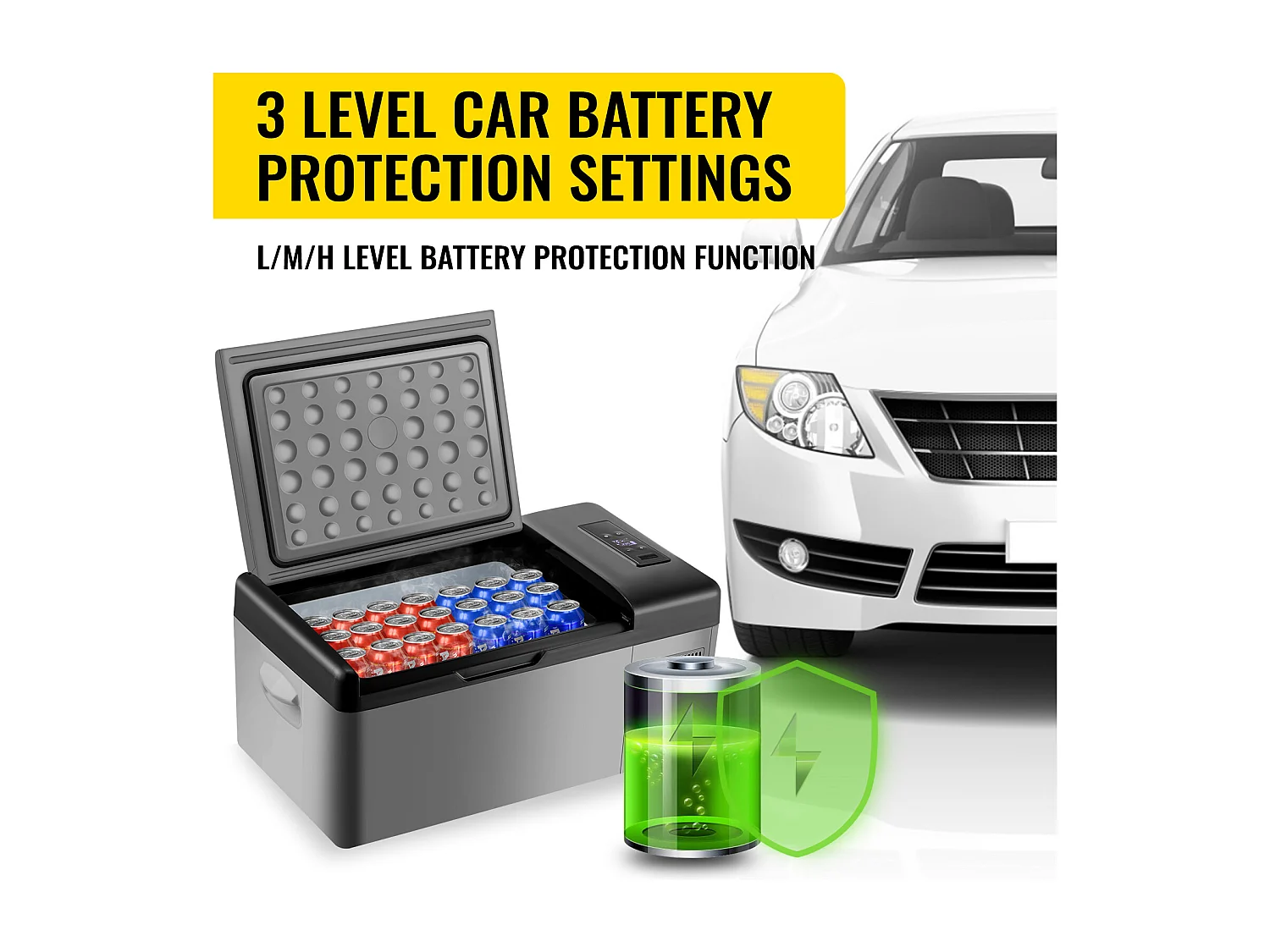 Réfrigérateur de Voiture Portable SucceBuy 15L 12V/24V Réfrigérateur Congélateur de Camping