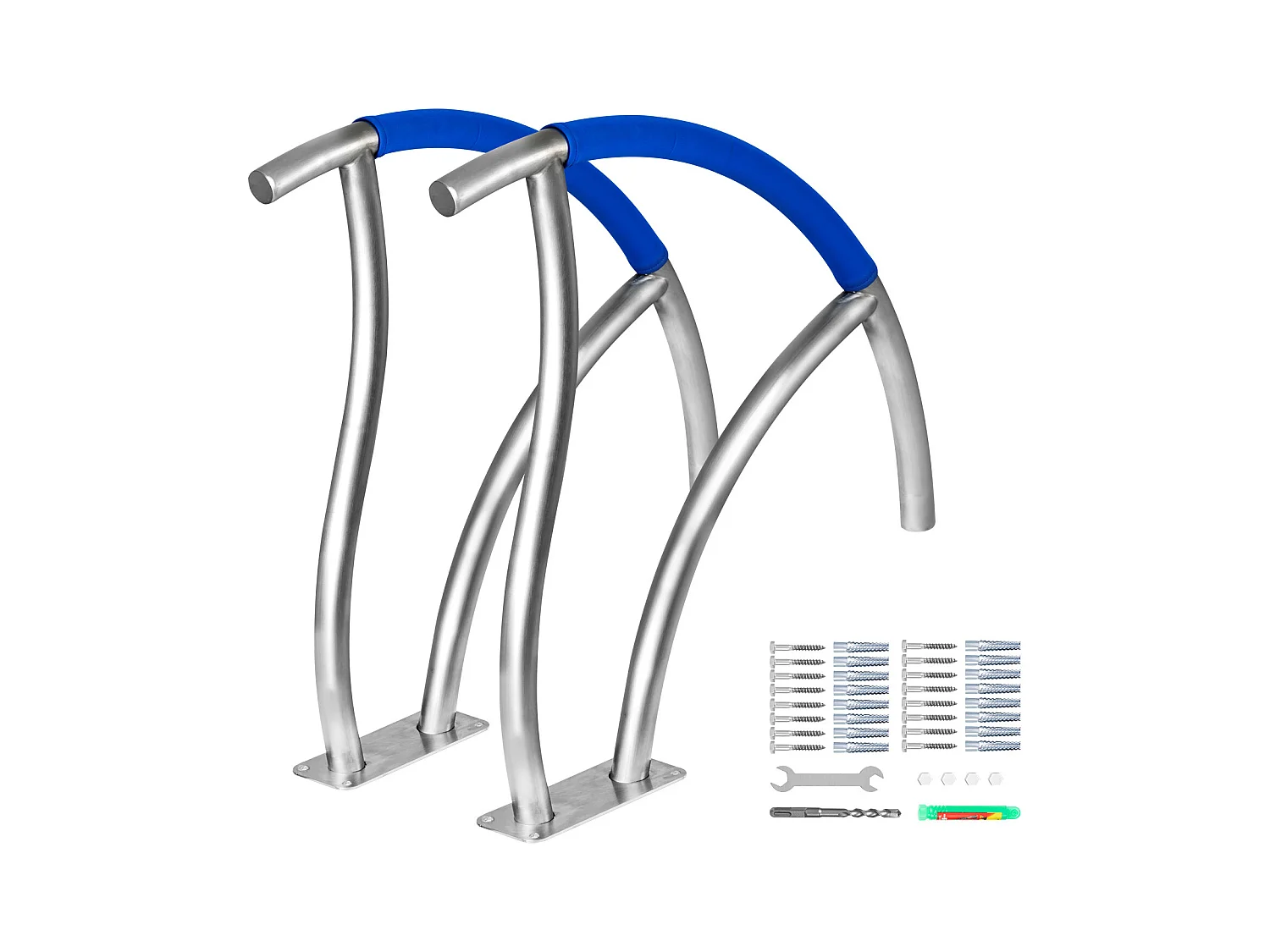 Rampe de Piscine SucceBuy, Rampe en Acier Inoxydable avec Plaque de Base, pour Piscines