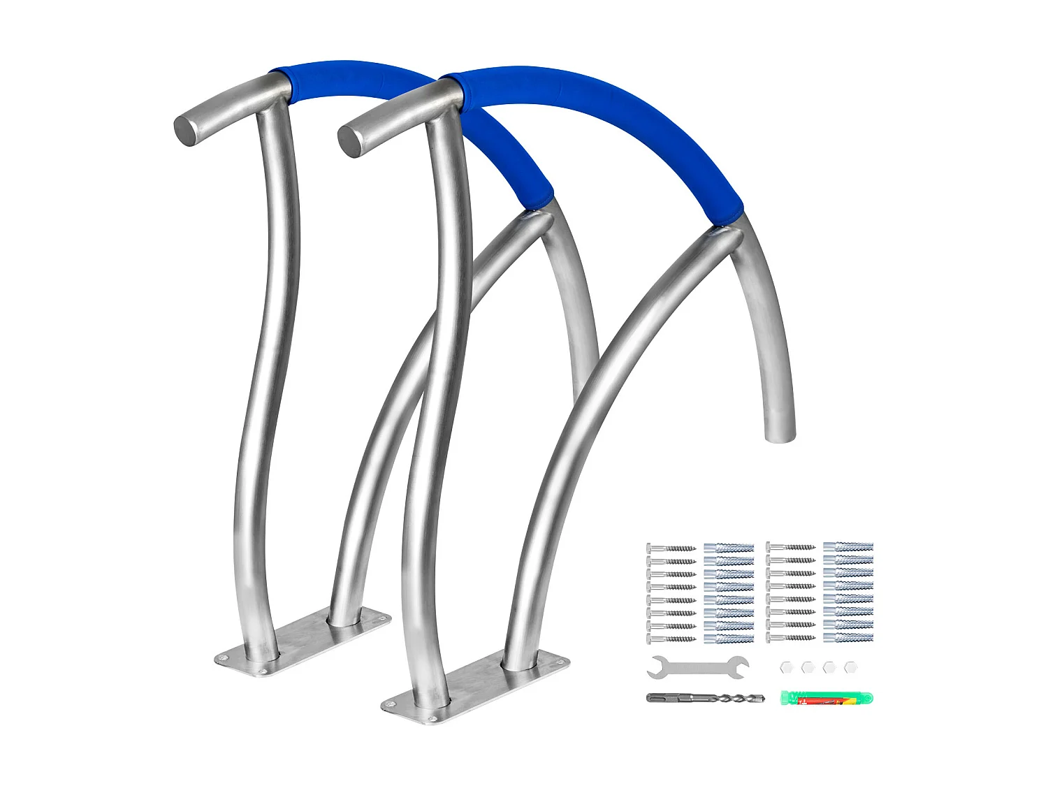 Rampe de Piscine SucceBuy, Rampe en Acier Inoxydable avec Plaque de Base, pour Piscines