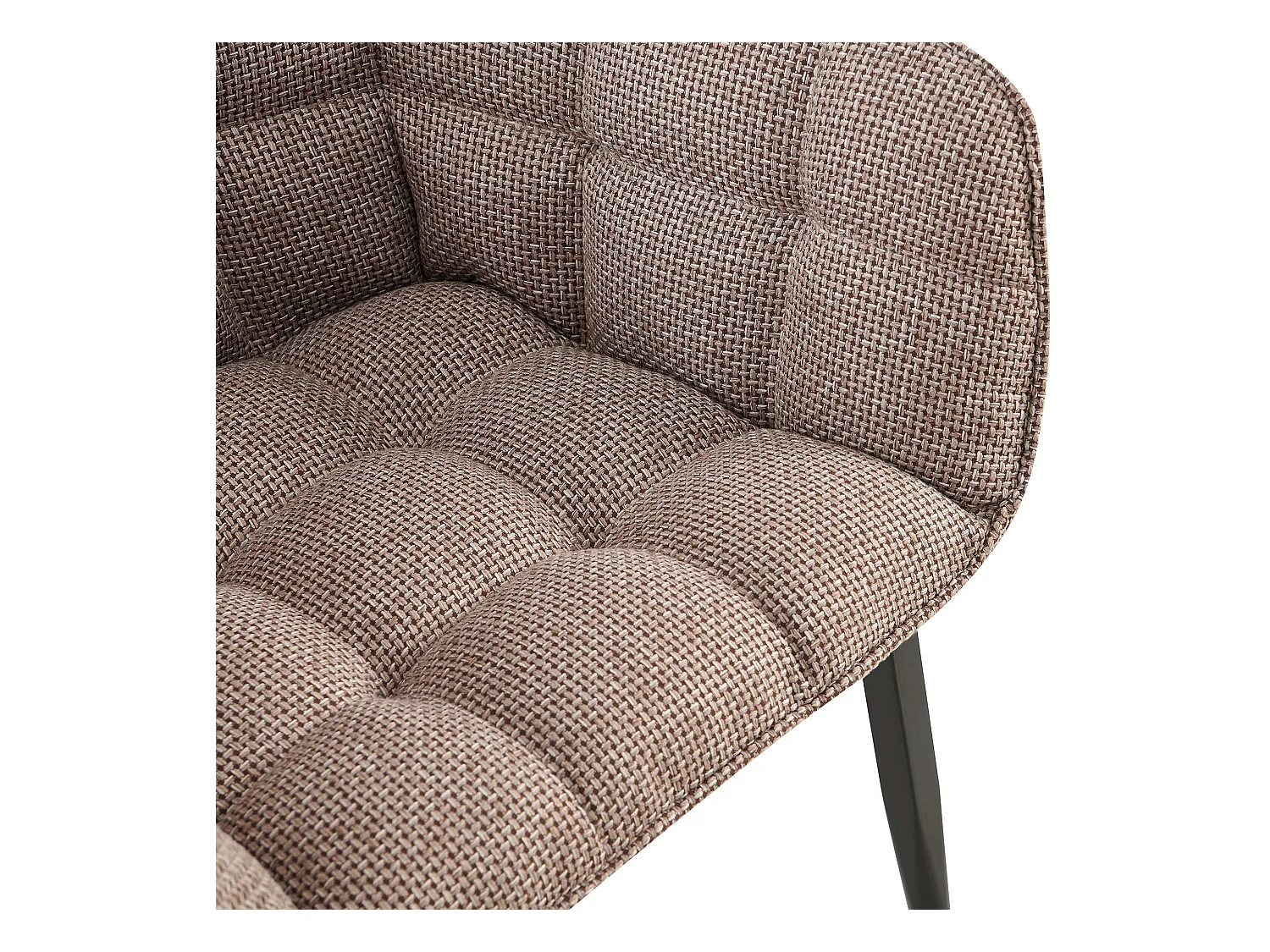 chaises avec accoudoirs - Tissu & Noir - Marron terre - Tirana