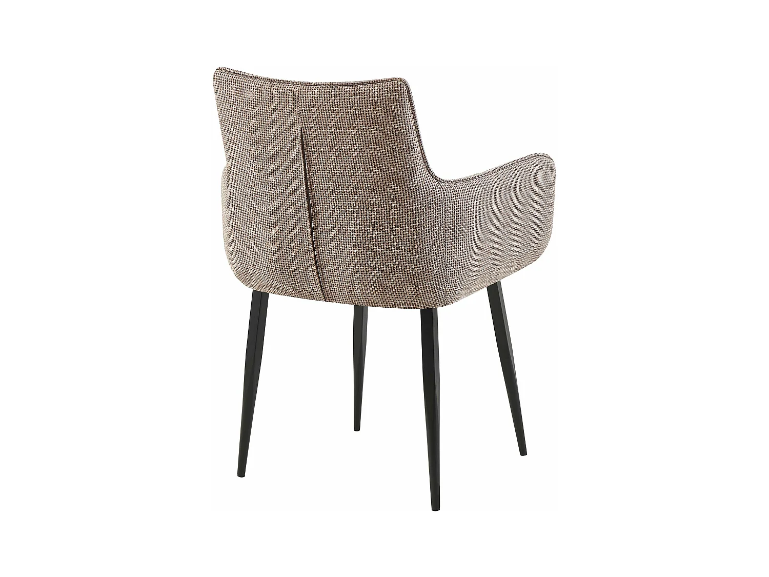 chaises avec accoudoirs - Tissu & Noir - Marron terre - Tirana