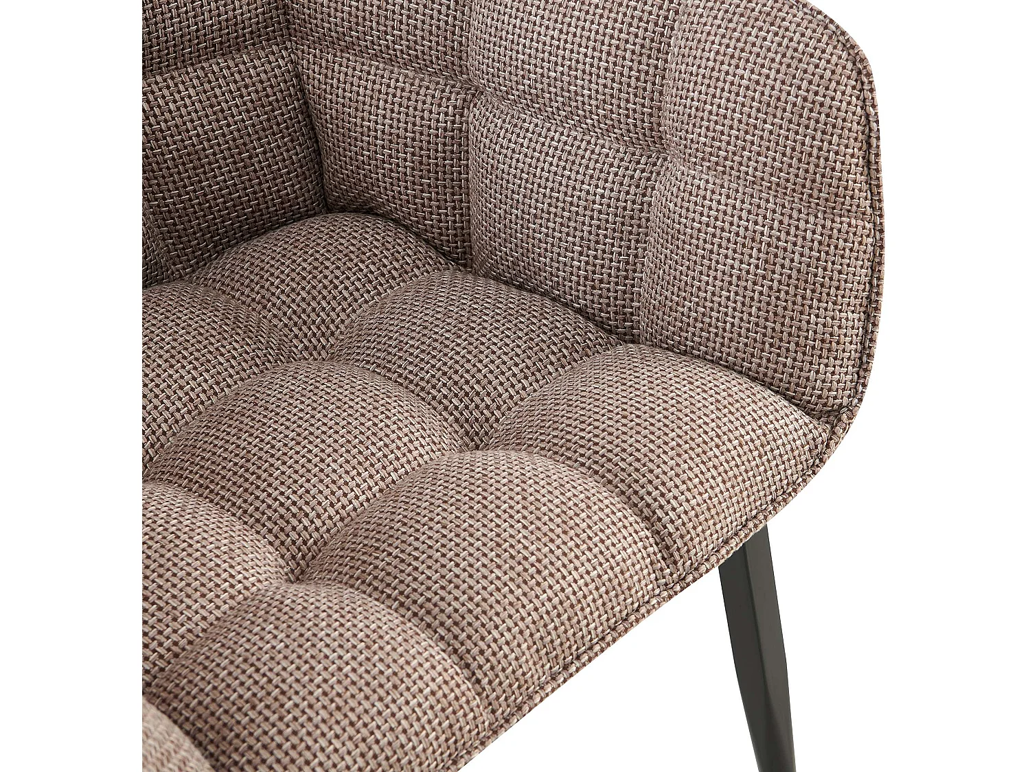 chaises avec accoudoirs - Tissu & Noir - Marron terre - Tirana