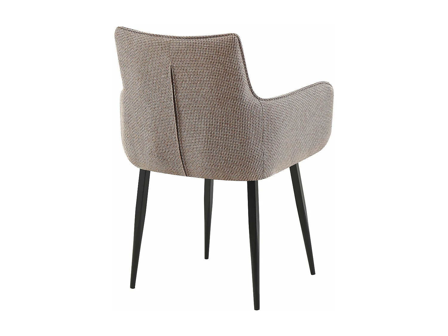 chaises avec accoudoirs - Tissu & Noir - Marron terre - Tirana