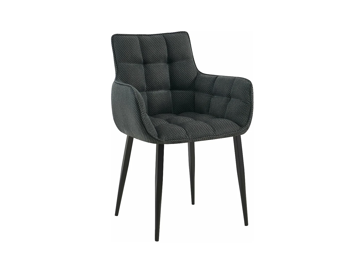 chaises avec accoudoirs - Tissu & Noir - Gris titane - Tirana